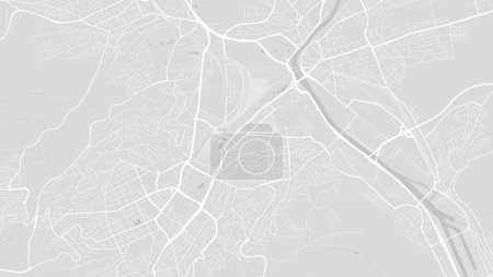 Plan de Stuttgart, Allemagne. Carte de rue de la ville vectorielle, zone municipale.