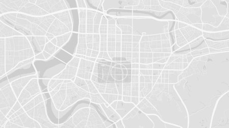 Taipei map, Taiwan. Grayscale color city map, vector streetmap with roads and rivers.