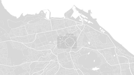 Téléchargez les illustrations : Carte d'Édimbourg, Écosse. Carte de ville en niveaux de gris, carte de rue vectorielle avec routes et mers. - en licence libre de droit