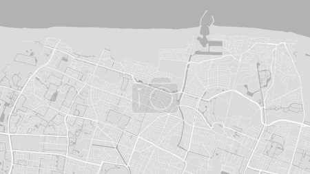 Background Hague map, Netherlands, white and light grey city poster. Vector map with roads and water. Widescreen proportion, digital flat design roadmap.