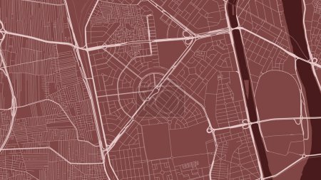 Illustration for Red Giza map, Egypt. Vector city streetmap, municipal area. - Royalty Free Image