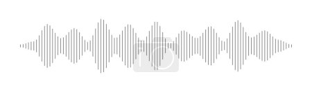 Schallwellenmuster. Audio-Wellenform für Radio, Podcast, Musikaufnahme, Video, soziale Medien. Schwarz auf transparentem Hintergrund.