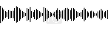 Nahtloses Schallwellenmuster. Audio-Wellenform für Radio, Podcast, Musikaufnahme, Video, soziale Medien. Schwarz auf transparentem Hintergrund.