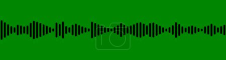 Nahtloses Schallwellenmuster. Audio-Wellenform für Radio, Podcast, Musikaufnahme, Video, soziale Medien. Schwarz mit großem Schatten.