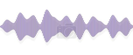 Seamless sound wave pattern. Audio waveform for radio, podcast, music record, video, social media. Purple with shadow.