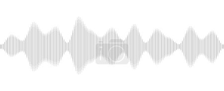 Seamless sound wave pattern. Audio waveform for radio, podcast, music record, video, social media. Thin line.