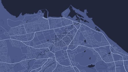 Blue Edinburgh map, Scotland. Vector city streetmap, municipal area.