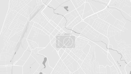 White and light grey Simferopol City area vector background map, roads and water cartography illustration. Widescreen proportion, digital flat design roadmap.