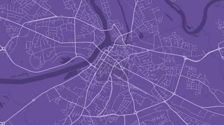 Ilustración de Indigo Limerick mapa, Irlanda. Mapa de calles de la ciudad vectorial, área municipal. - Imagen libre de derechos