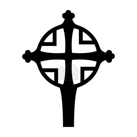 Christian hand cross with circle, symbol, unique form