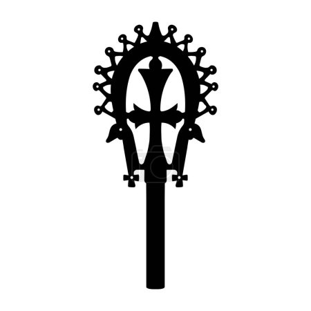 Rare animalistic cross shape, ornamental outline, unique symbol