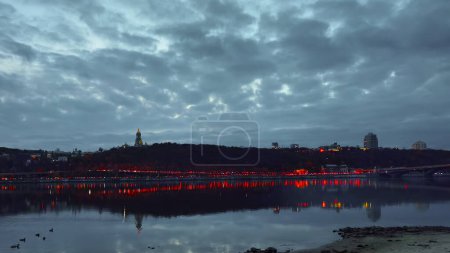 Photo for Power cuts in Kyiv after fresh missiles attacks on grid by Russia. Emergency blackouts in Kyiv. October 2022 - Royalty Free Image