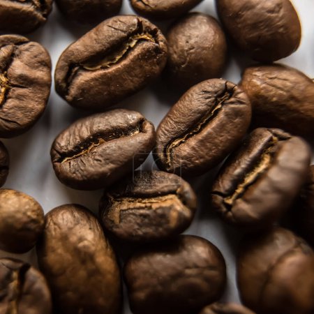 Photo for Falling Roasted Coffee Beans, Macro Shot, close-up - Royalty Free Image