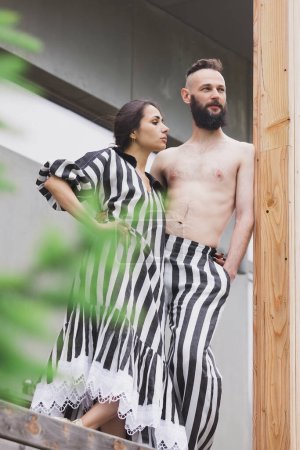 Photo for Full length view of fashionable couple outdoor - Royalty Free Image