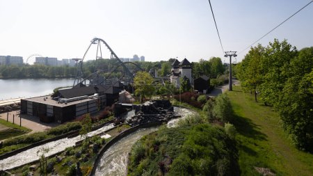 Photo for Katowice, Poland - May 20, 2023: Amusement park Legendia Slaskie Amusement Park, view from above - Royalty Free Image