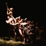 Group of modern ballet dancers. Contemporary art. Young flexible athletic men and women. Concept of dance grace, inspiration, creativity. Group of 11 models.