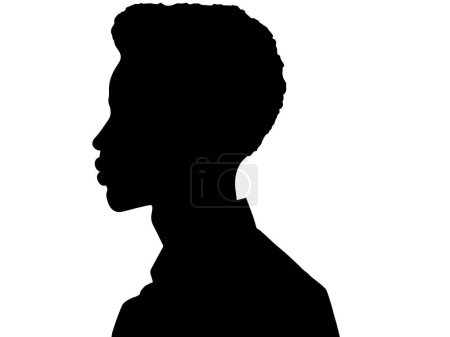 Illustration for Black woman silhouette. Vector illustration of African American woman profile - Royalty Free Image