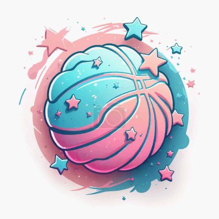 Téléchargez les illustrations : Illustration vectorielle de la conception du logo pour l'équipe de basket-ball filles. - en licence libre de droit