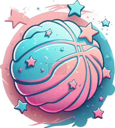 Ilustración de Logotipo de baloncesto para niñas equipo de baloncesto. Logo americano Deporte. - Imagen libre de derechos