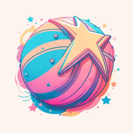 Illustration for Basketball logo design for woman or girls team. Vector illustration. - Royalty Free Image
