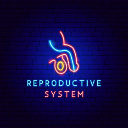 Ilustración de Man Reproductive System Neon Label. Ilustración vectorial de objetos médicos de salud humana. - Imagen libre de derechos