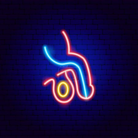 Illustration for Man Reproductive System Neon Sign. Vector Illustration of Medical Human Health Objects. - Royalty Free Image