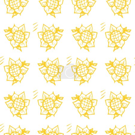 Ilustración de Patrón sin costura de la naturaleza del girasol. Vector Ilustración de flor natural de Ucrania Fondo. - Imagen libre de derechos