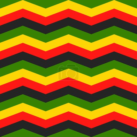 Photo for Jamaica chevron seamless pattern. rastafarian background. zigzag wallpaper in classic rasta reggae colors. vector illustration - Royalty Free Image