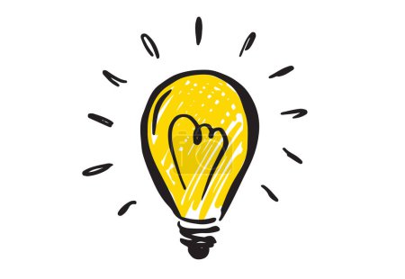 Illustration for Light Bulb. Concept and ideas, hand-drawn illustration. Vector. - Royalty Free Image