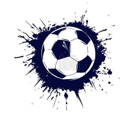 Illustration for Black grunge soccer ball on white, vector - Royalty Free Image