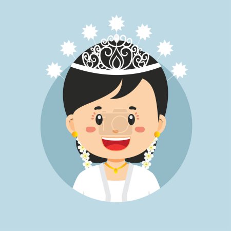 Illustration for Avatar of a Banten Indonesian Character - Royalty Free Image