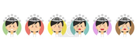 Illustration for Banten Indonesian Avatar with Various Expression - Royalty Free Image