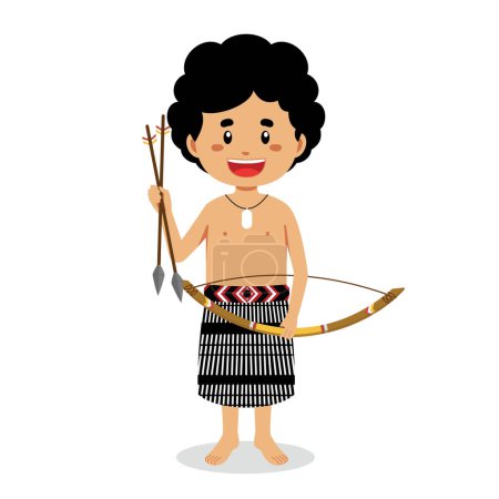 Illustration for New Zealand People Holding Arrows for Hunting - Royalty Free Image