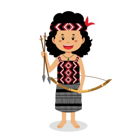Illustration for New Zealand People Holding Arrows for Hunting - Royalty Free Image