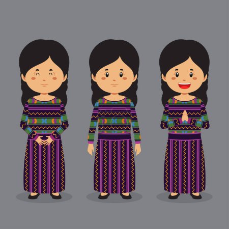 Illustration for Guatemala Character with Various Expression - Royalty Free Image