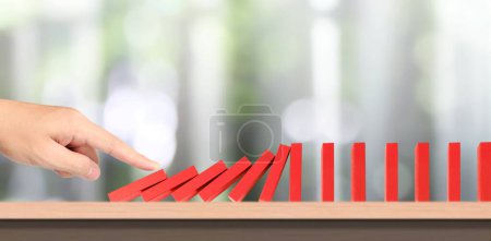 Photo for The Domino effect stopped by unique, Business Ideas - Royalty Free Image