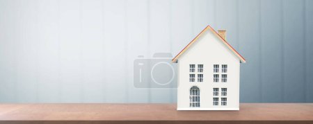 Photo for Wood home model isolated on white background. concept, Home buyer or Home seller - Royalty Free Image