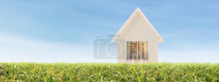 Foto de House Model hay espacio. Home Eco e Inmobiliaria Concepto - Imagen libre de derechos