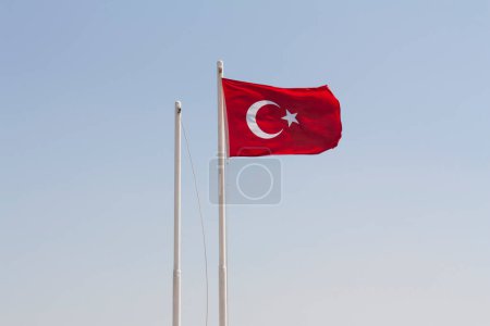 Turkey Flag red object on wind photo