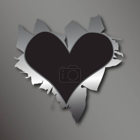 Illustration for Bullet hole in the form of heart vector illustration - Royalty Free Image