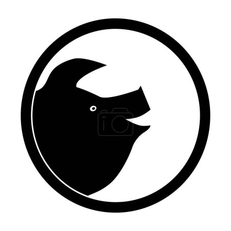 Téléchargez les illustrations : Silhouette de cercle de tête de porc, restaurant de porc de viande et icône vectorielle de conception de logo de ferme - en licence libre de droit