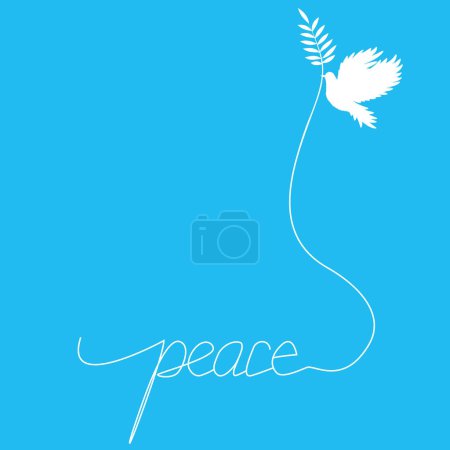 Ilustración de Peace dove with olive branch vector Pigeon line art - Imagen libre de derechos