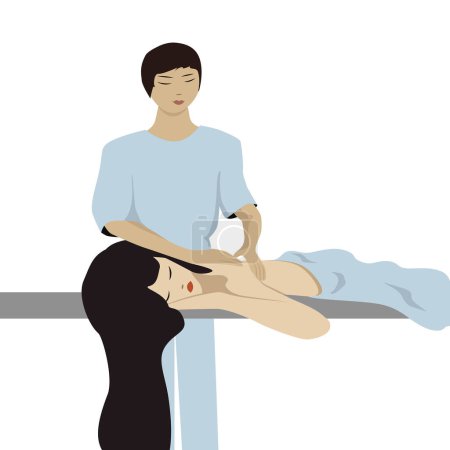 Illustration for Massage. Healing procedures. Relaxation health beauty vector - Royalty Free Image