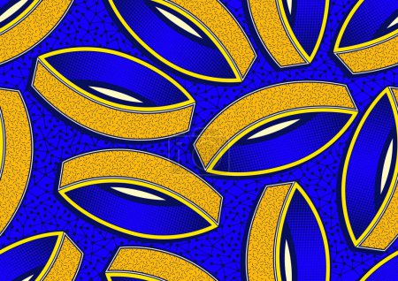 Illustration for Abstract african seamless pattern background,  textile art, tribal abstract hand-draw, geometrics shape image, summer fashion artwork for Fabric print, clothes, scarf, shawl, carpet, bag - Royalty Free Image