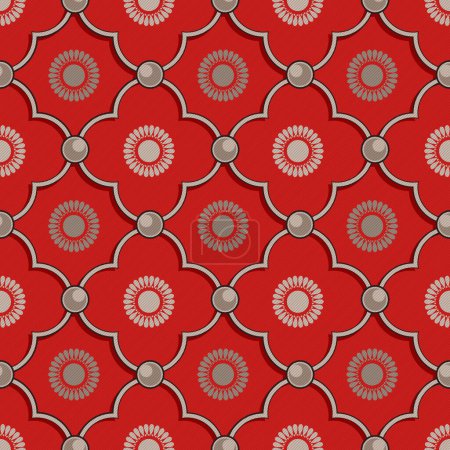 Ilustración de Elegante patrón floral vintage para la decoración del hogar con estilo y la impresión de moda, con encanto diseño floral rojo para la ropa y la impresión textil interior - Imagen libre de derechos