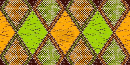 Ilustración de Arte textil vibrante abstracto tribal, Arte inspirado africano para declaraciones de moda moderna, Creación con colores vibrantes, Motivo étnico, Obras de arte con fusión cultural - Imagen libre de derechos