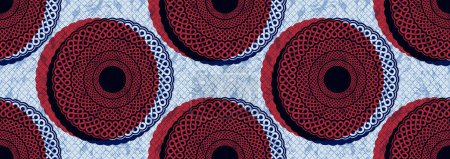 Circle African Tribal Abstract Vibrant Textile Art, Art inspiré africain pour les déclarations de mode moderne, Création aux couleurs vibrantes, Motif ethnique, Oeuvre d'art avec fusion culturelle