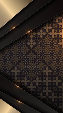 Luxuriöse schwarz-gold gemusterte Hintergrund, stilvolle Telefon-Tapete mit elegantem Design, abstrakte geometrische Kunst für High-Definition-Telefon-Tapete