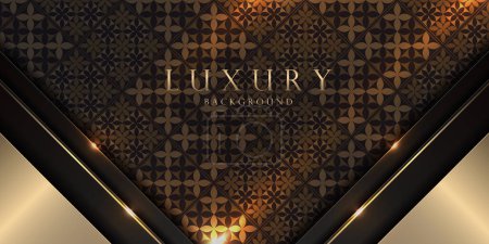 Illustration for Luxurious Elegant Black and Gold Geometric Design, Abstract Elegance for HD Wallpaper, Web, and More, Stylish Graphics for Cover Design, Menu Templates and Web Graphics - Royalty Free Image