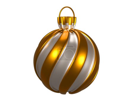 Photo for Realistic hanging christmas balls 3d redndering Christmas decoration isolated on white background. Clipping path. - Royalty Free Image